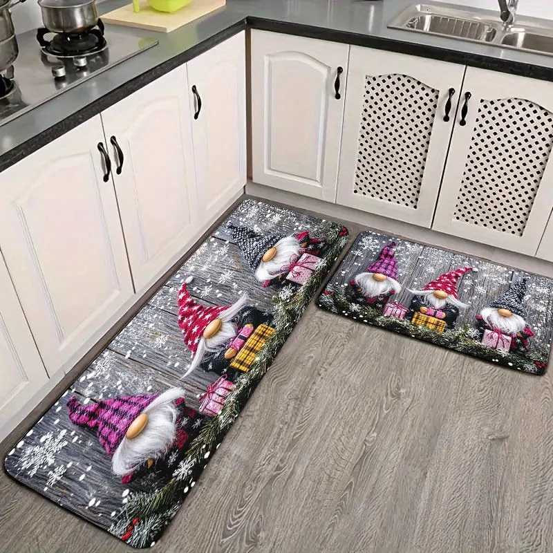 VIKAMA Christmas Carpet Kitchen Rug 3pc Carpet Soft Winter Carpet Doormat Welcome Mat Living Room Carpet Rug For Bedroom Home DeM251117