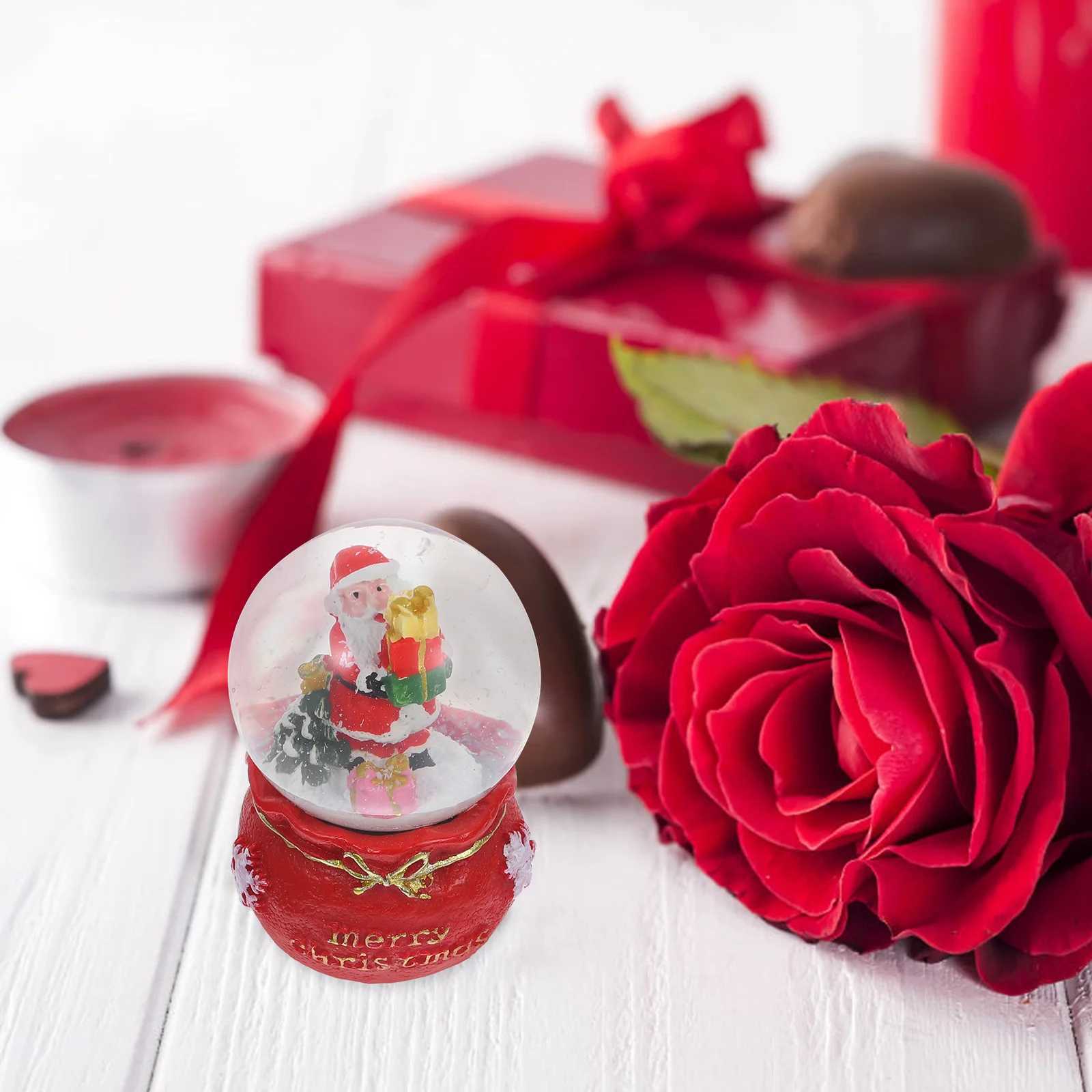 Resin Christmas Snow Crystal Ball Hanging Ornament Desktop Decoration Cartoon Home Office Crystal Ball Decor Cartoon Decor J251117