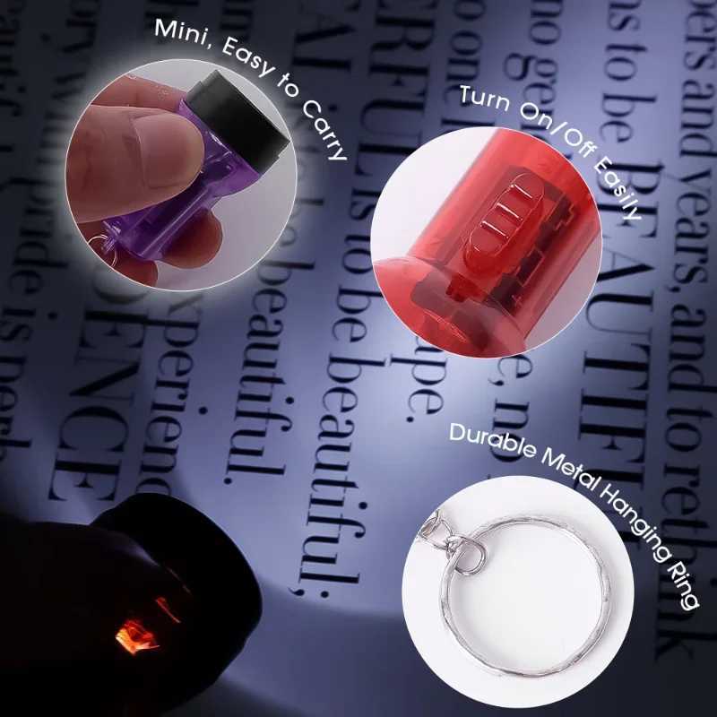 1/12pcs Mini LED Flashlight Battery Powered Pocket-sized Torch Multi-function Keychain Lamp Outdoor Hiking Emergency Torches M251117
