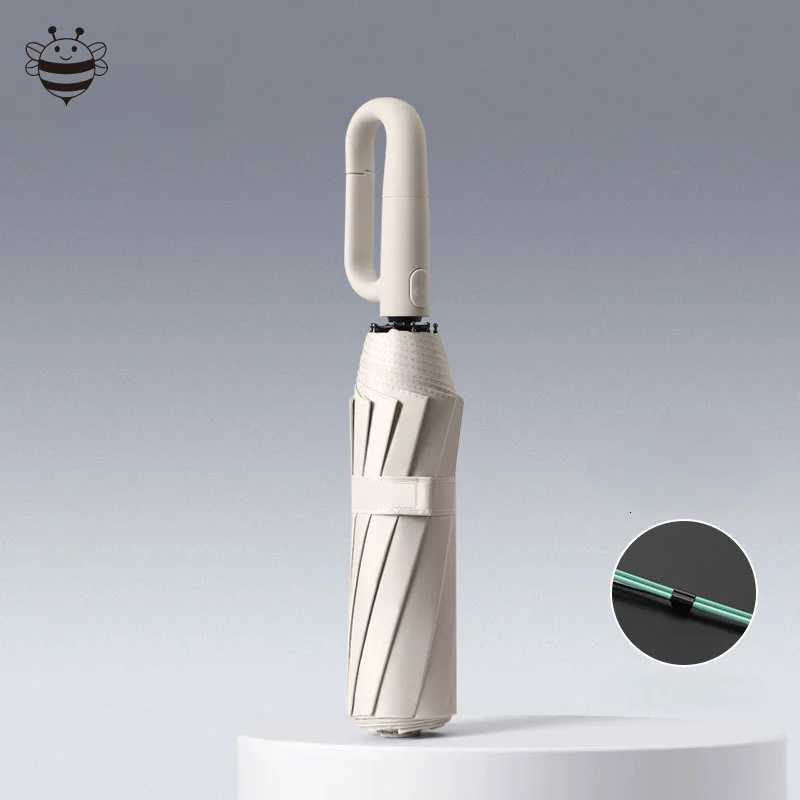 Printed hook umbrella - Cute bee printed portable hook umbrella C251117