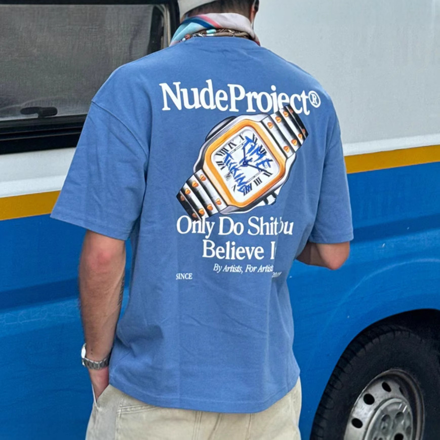 Nude Project t shirt Summer Trend Printed Nude Project Tshirt Mens Vacation ner Street Short sleeved Top designer t shirt S-2XL