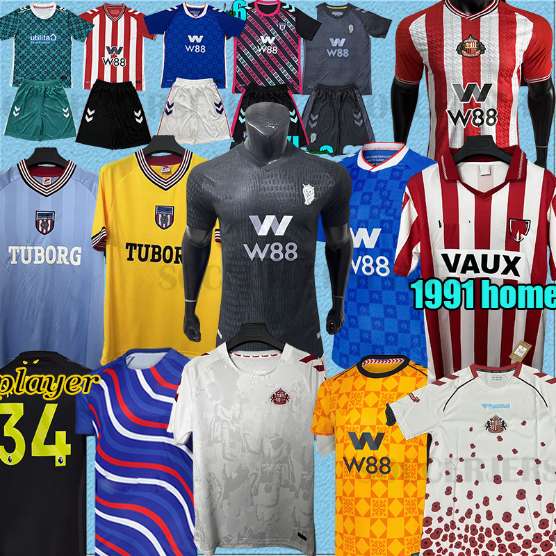 Sunderland Soccer Jerseys SAFC Kit Black Cats football shirts 25 26 MUNDLE STEWART ROBERTS CLARKE DAJAKU EMBLETON kids uniform Shirt PRITCHARD safc football top