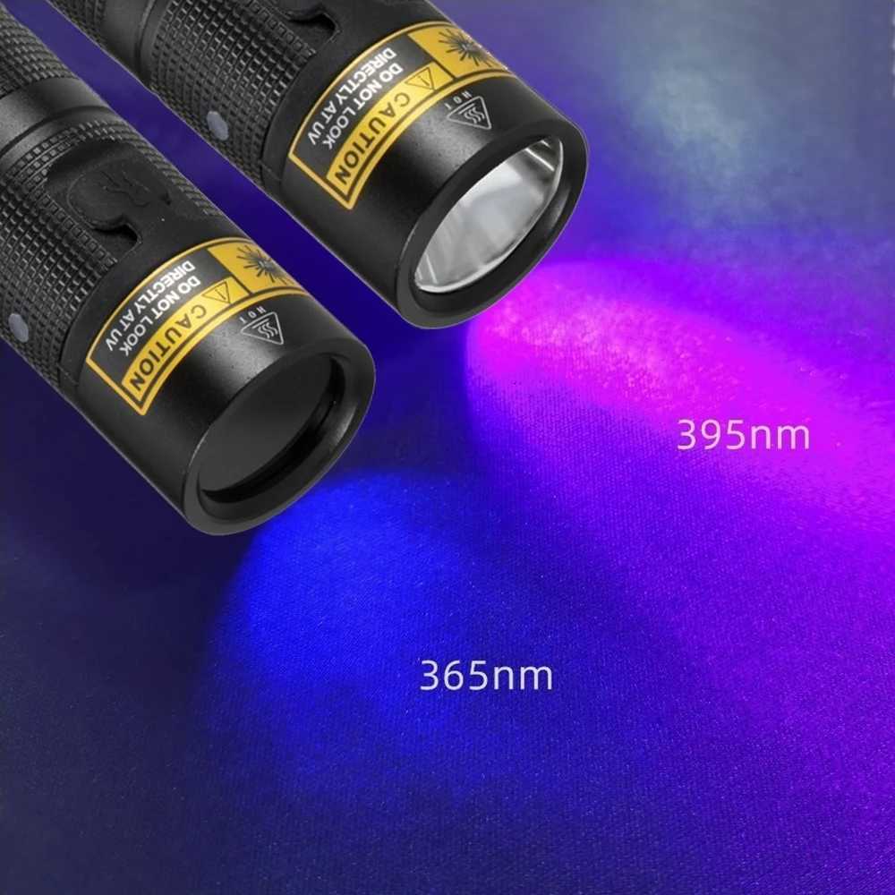 10W 365/405nm UV Flashlight USB Rechargeable Ultraviolet Blacklight Torch Pet Urine Cat tinea Money Ore Scorpion Detection Lamp M251117