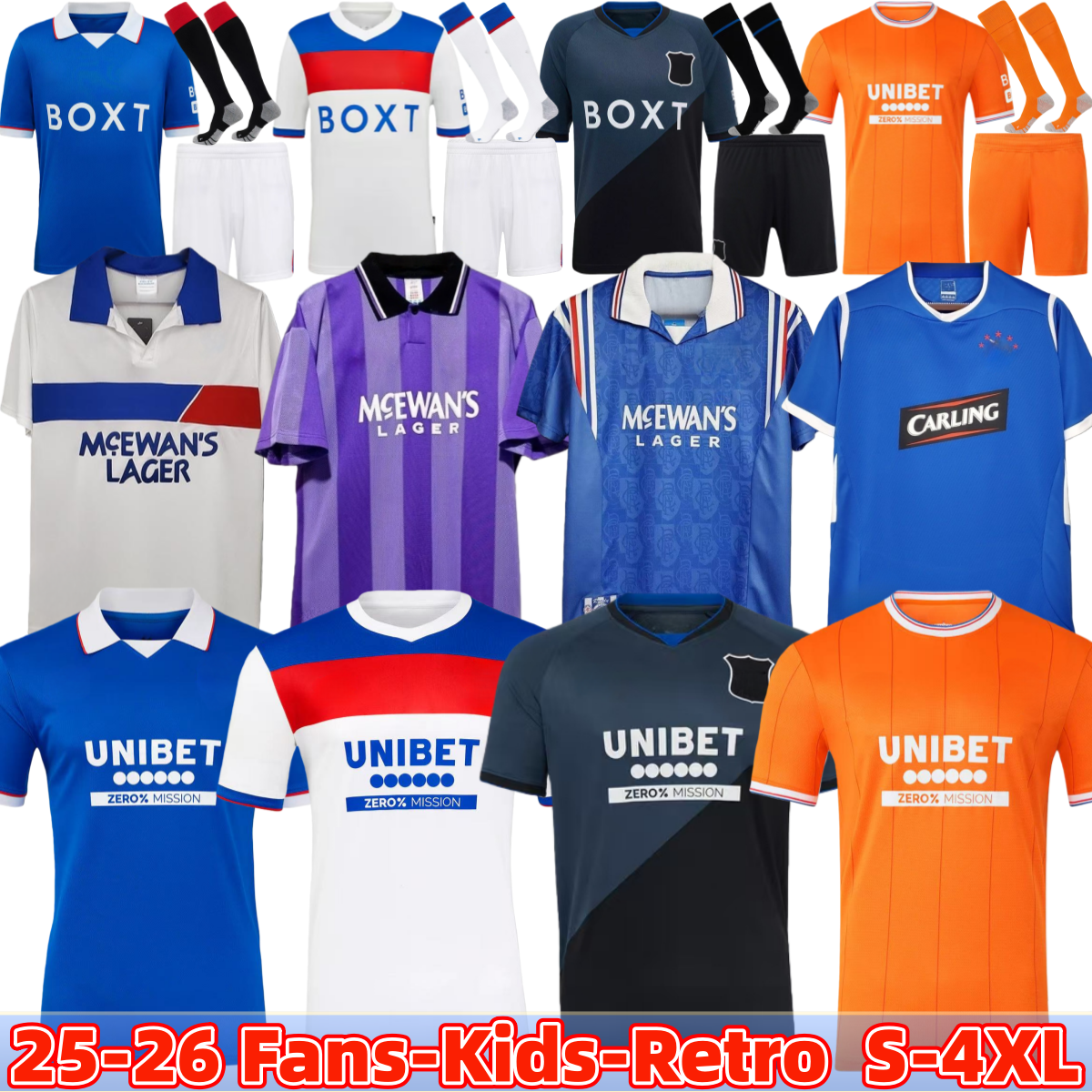 Glasgow RangersS fc 25 26 soccer jersey home away 3rd COLAK ROOFE 2025 LUNDSTRAM HAGI BARKER MORELOS KENT TILLMAN FC FASHION JR mens Football Shirt kids kit 3XL 4XL
