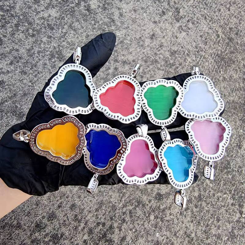 Hip Hop Icy Clear Cubic Zircon Buddah Baguette Buddha Pendant Cz Stone Jade Buddha Necklace