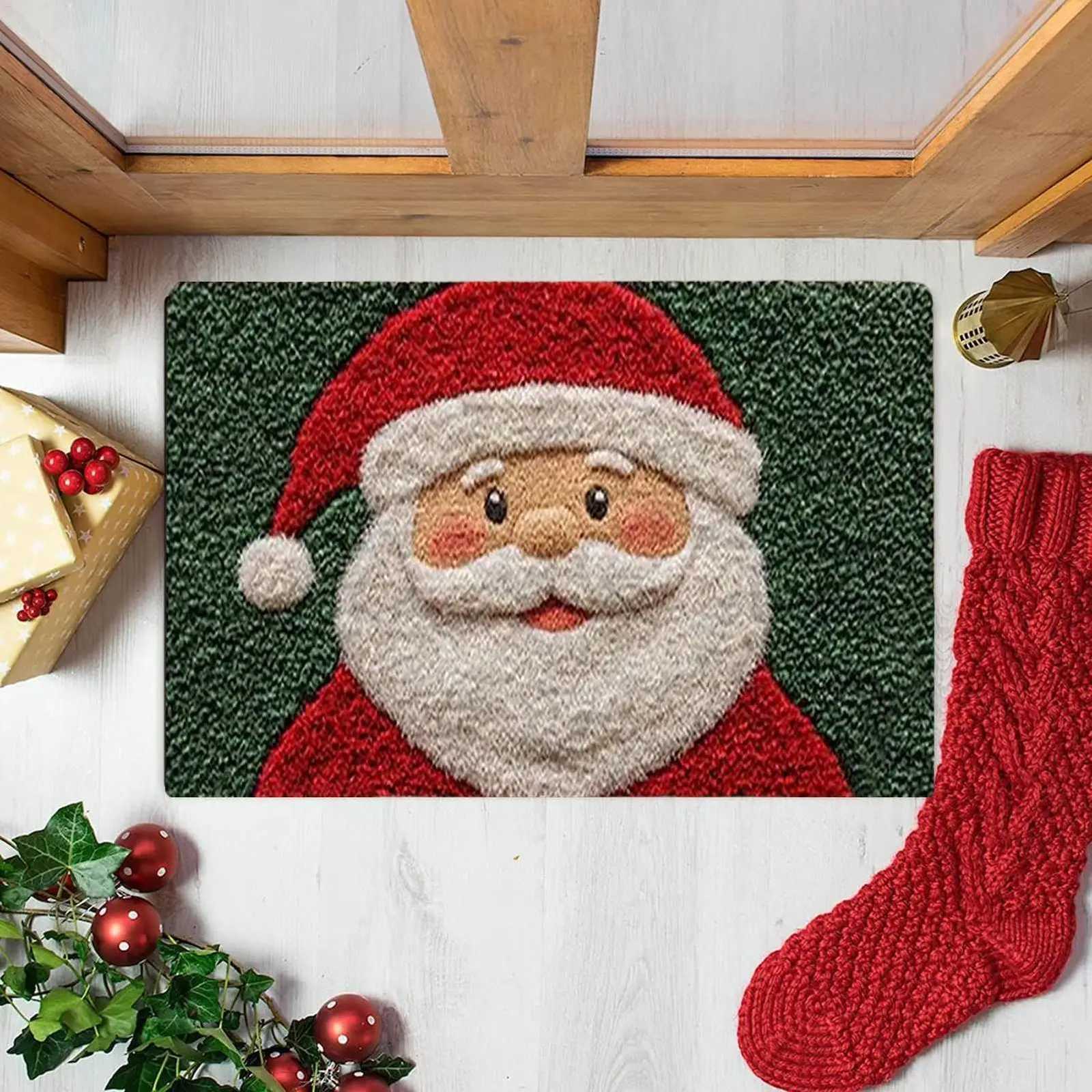 Christmas Bath Mat 80x50cm Santa Claus Anti-slip Dry Fast Washable Bathroom Rug for Home Kitchen Living Room Decor Xmas GiftM251117