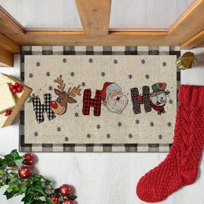 VIKAMA Christmas Carpet Cute Cartoon Floor Mat Doormat Welcome Mat Outdoor Carpet Living Room Carpet Rug For Bedroom Home DecoraM251117