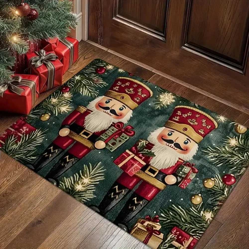VIKAMA 1Pc Nutcracker Christmas Vacation Cute Colorful Christmas Doormat Waterproof Non-Slip Welcome Doormat Decorative RugM251117