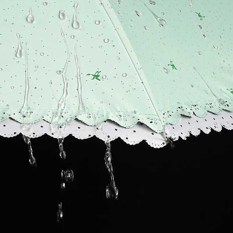 Fashionable lace womens umbrella thickening UV blocking parasol Portable folding umbrella UPF50 Windproof Rainproof Umbrella C251117