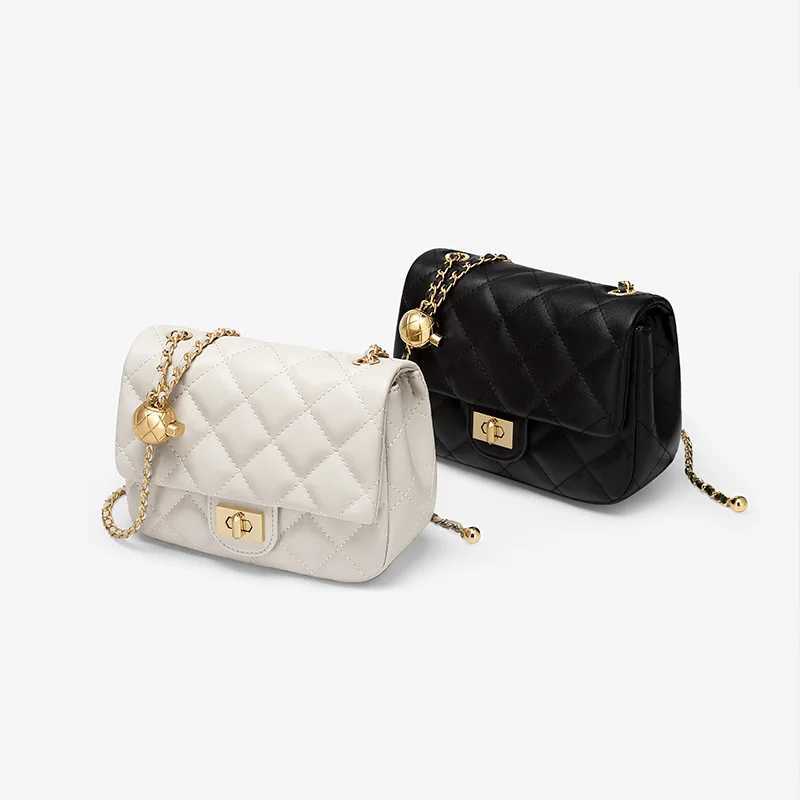 Golf Lingge Chain Womens Bag Fashion Single Shoulder Cross Body Bag Versatile Small Square Bag Elegant Shoulder BagW250417