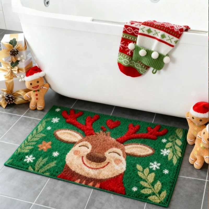 60cm/80cm Christmas Door Mat Outdoor and Interior Supplies New Year 2026 Merry Christmas Decoration Home Decor Foot MatM251117