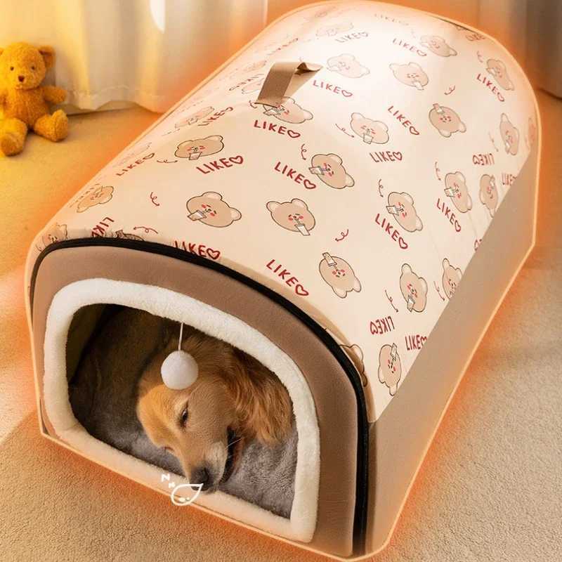 Warm Winter Dog House Mat Large Dog Kennel Detachable Washable Dogs Bed Nest Deep Sleep Tent for Medium Large Pet House SuppliesM251117 - view 4