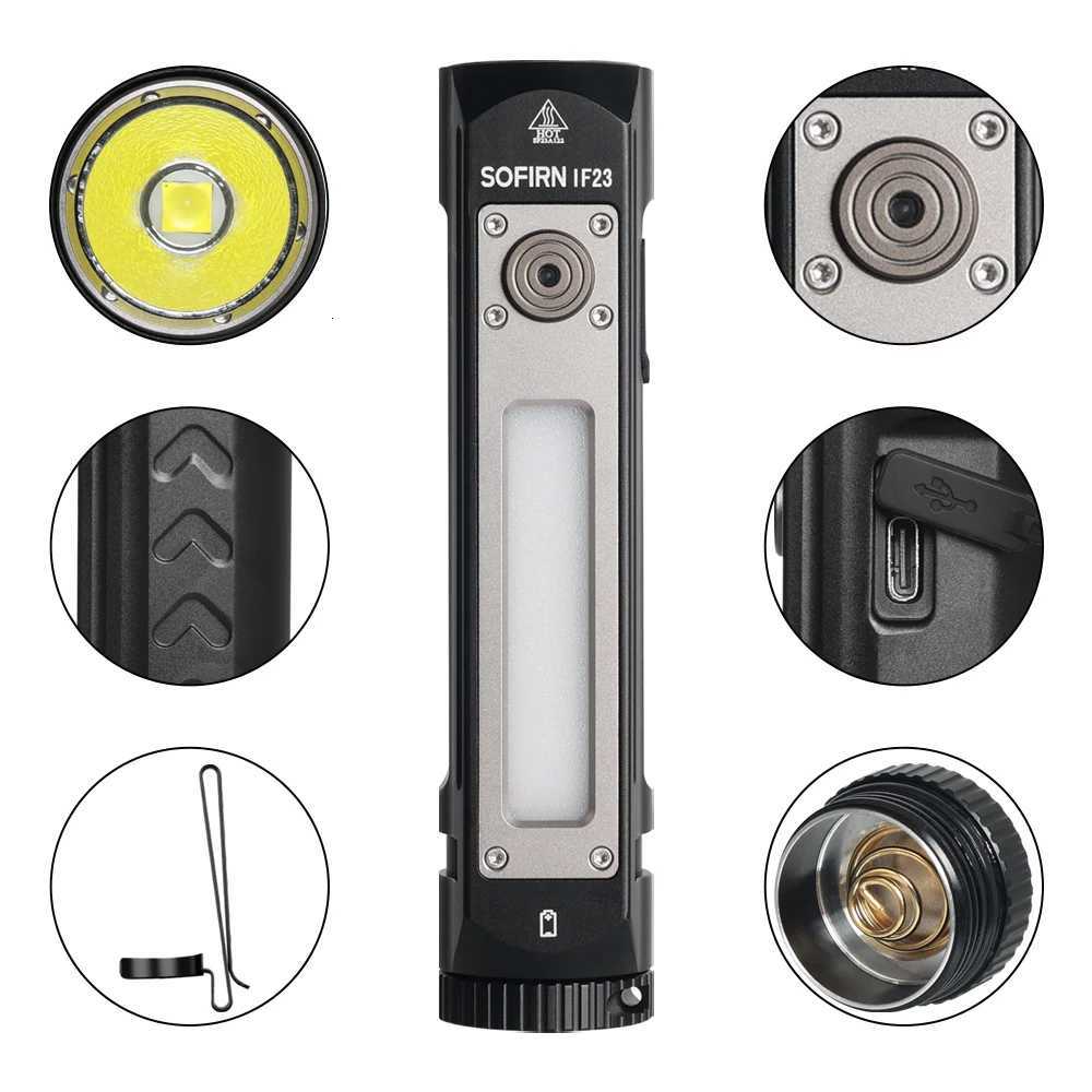 Sofirn IF23 RGB Light 4000lm Powerful LED Flashlight 21700 5V 3A USB C Rechargeable Floodlight Spotlight Torch with Magnetic M251117