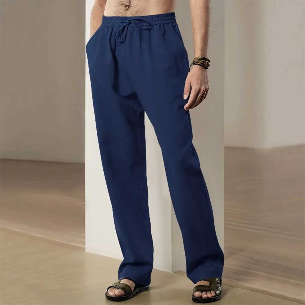 Mens Cotton and Linen Pants Hawaii Vacation Pants Beach Pants Breathable Trousers Streetwear Men Casual Versatile Clothing M251117