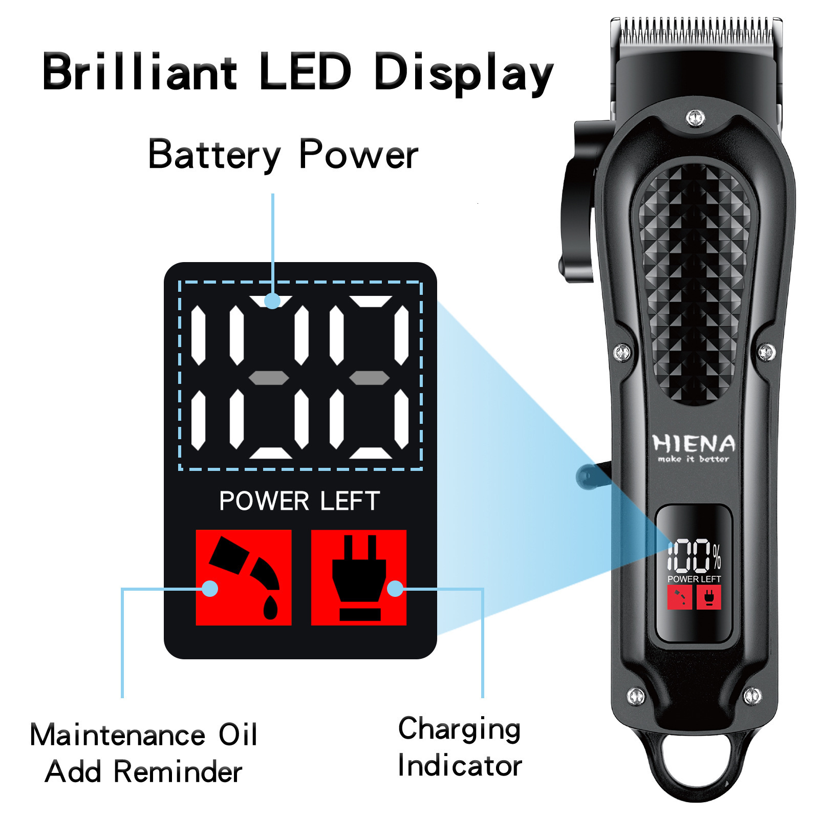 CkeyiN Professional Barber Hair Clipper Rechargeable Electric Finishing Cutting Machine Men Beard Trimmer Shaver Cordless Corded 220623 C260312