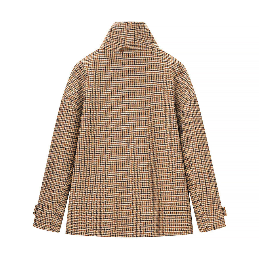 2025 Autumn and Winter New Womens Casual Houndstooth Short Jacket A77-5310 251018