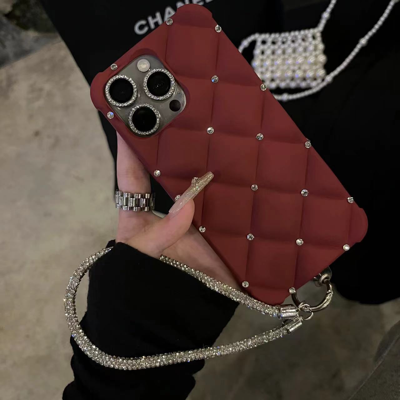 Diamond Grid Phone Case Compatible with iPhone 17 Pro Max High-end Protective Cover iPhone16