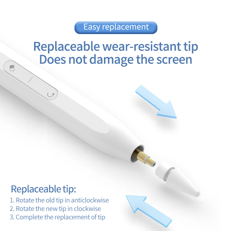 High Quality Fast Charge 3 Light Bluetooth Tablet Touch Pen Active Stylus Pen with Palm Rejection Tilt Function for Ipad with Shortcut key function