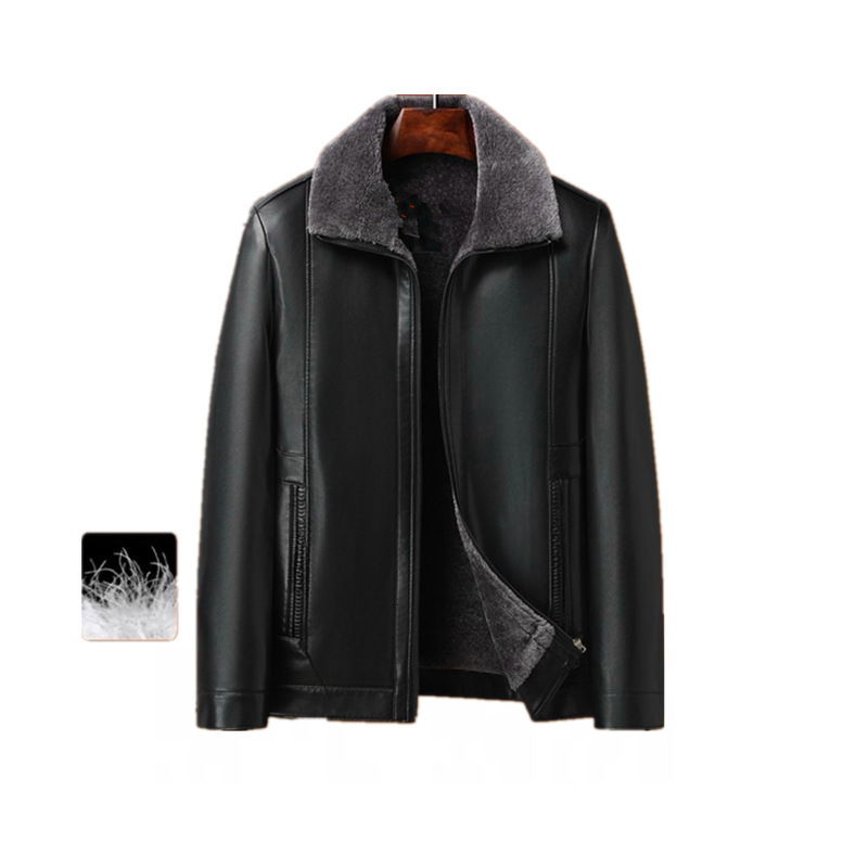 Leather Jacket Men Winter Fleece Warm Motorcycle Coats Mens Fashion Biker PU Jackets Slim Overcoat Thick Fur Collar Jackets 250113