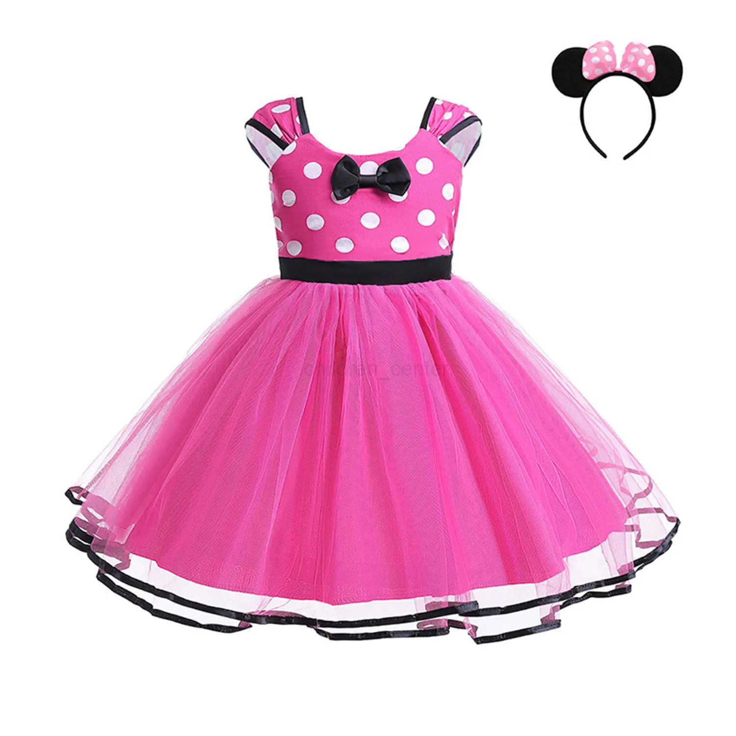 Disney Shiny Toddler Little Girls Minnie Mouse Cosplay Costume Girls Birthday Party Fancy Holiday Easter Dress W20250417