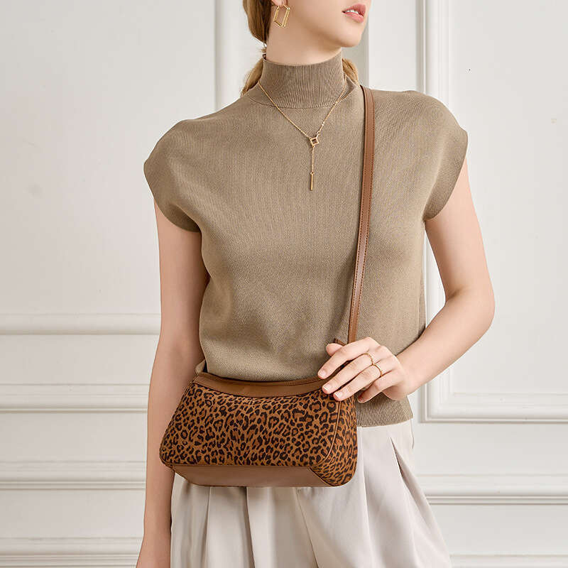 Luxury Bags Designer Niche Top Cowhide Small TopHandle Bags Lightweight Fashion Totes Leopard Hobo Cross Body Bag