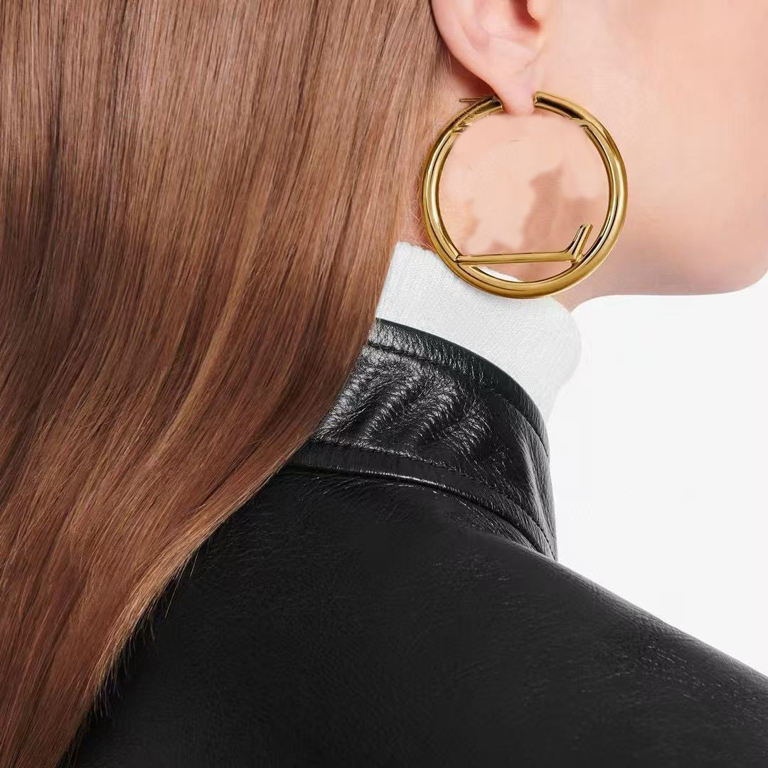 5cm gold hoop earrings designer for women luxury jewelry designer brand earrings Valentine's Day party Letter earrings