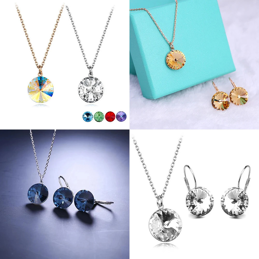 Trendy Crystals from Austria Elements Women Bella Drop Earring For Christmas Wedding Silver Color Round Dangle Piercing Bijoux 250417