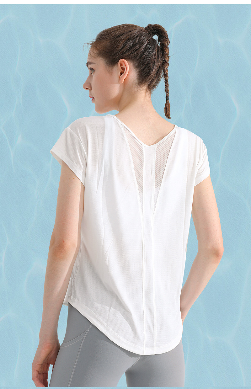 Men's Vests Women Lightweight Casual Back Knotted T-shirts Crew Neck Short Sleeve Shirts Yoga Top Naked Feeling Training Running Gym Wear