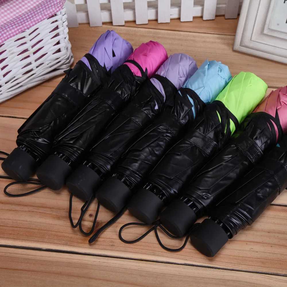 Portable Mini Water Encounter Flowering Sunny Umbrella Lady UV Protection Solid Color Sun Umbrella Windproof Travel Umbrella C251117