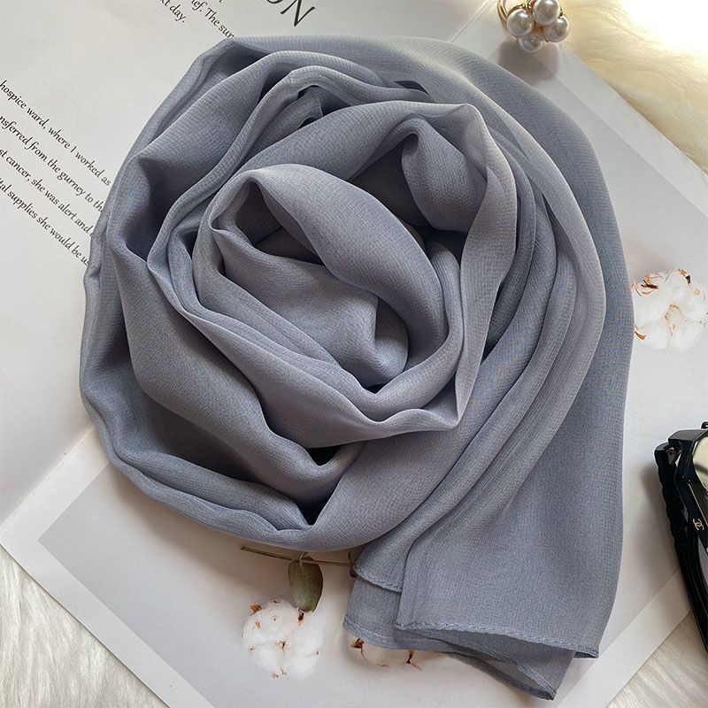 K791Hangzhou silk scarf for women all-match mulberry silk scarf summer sunscreen beach towel solid color mother long shawl
