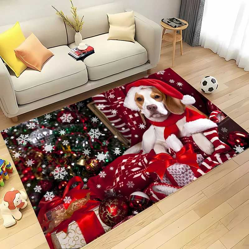 3D HD Printing Warm Christmas Carpet Living Room Rugs Bedroom Sofa Doormat Decor Mat Kid Non-slip Floor Alfombra New Year GiftsM251117
