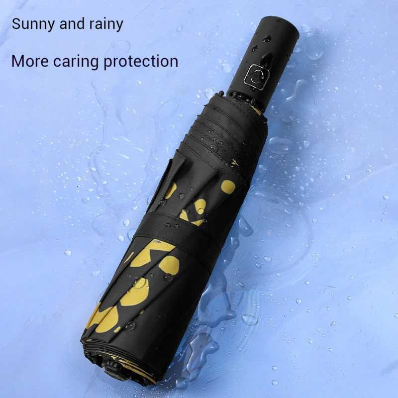 Fully automatic dinosaur rain and rain dual-use umbrella anime printed graffiti umbrella sunscreen vinyl folding umbrella C251117