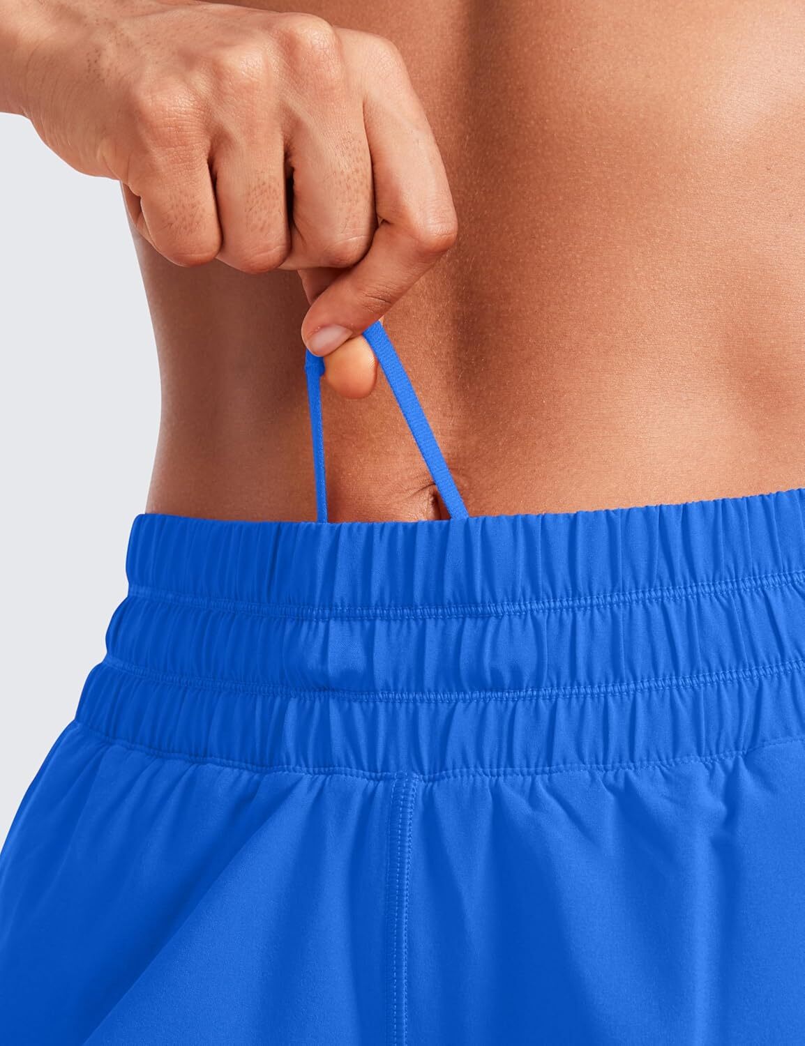 Women's mid rise running shorts lining -5-inch (approximately 12.7 cm) quick drying exercise track with zippered pocket