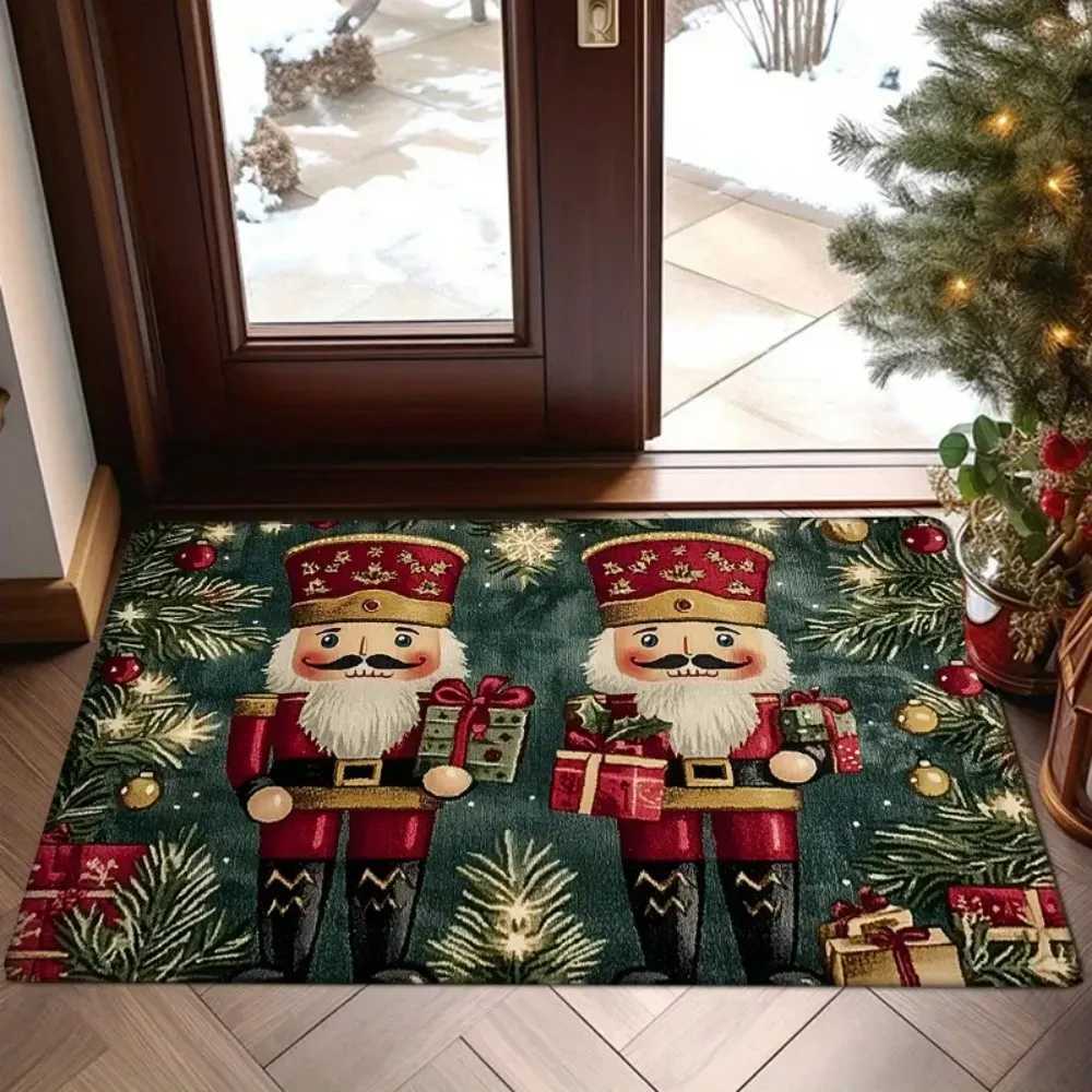 VIKAMA 1Pc Nutcracker Christmas Vacation Cute Colorful Christmas Doormat Waterproof Non-Slip Welcome Doormat Decorative RugM251117