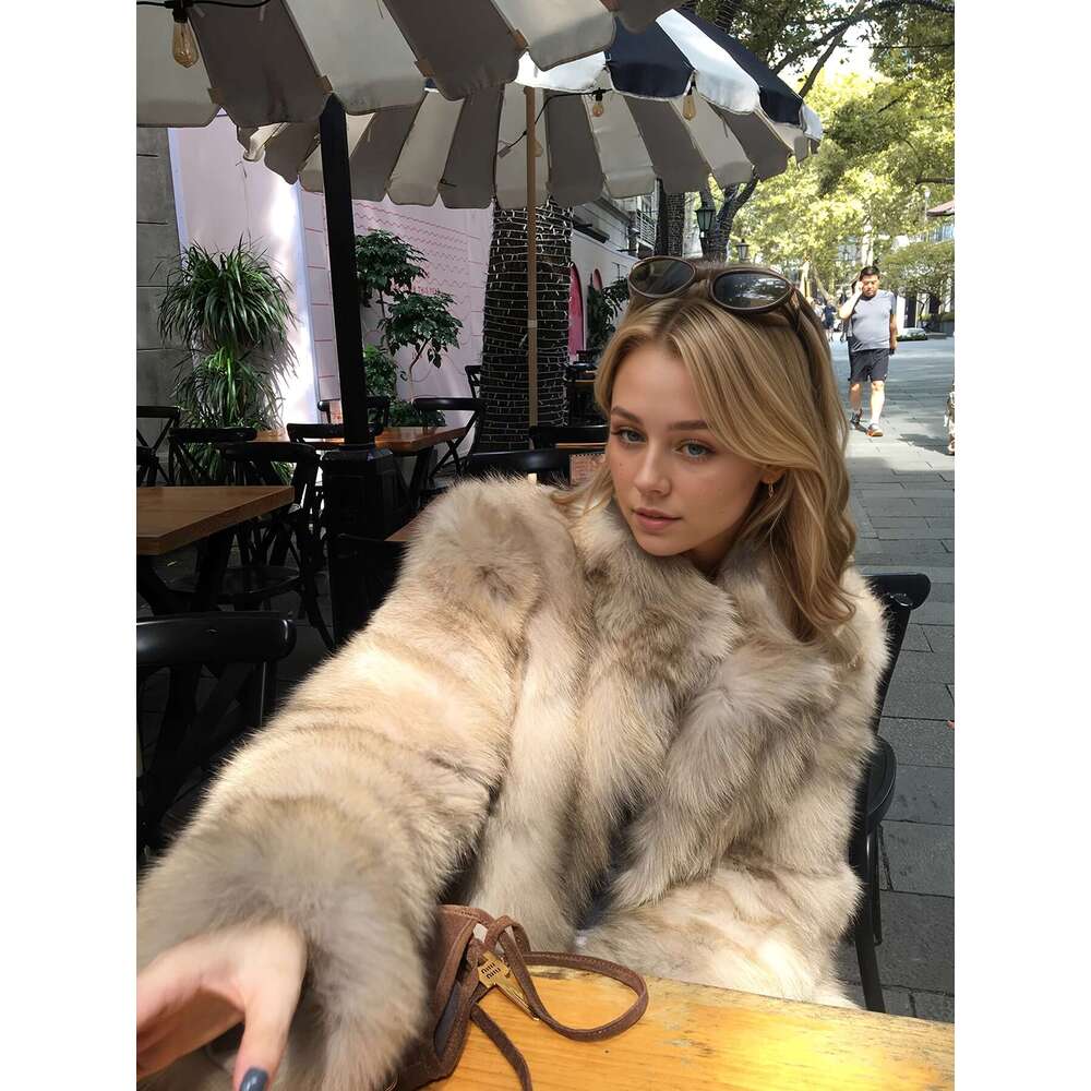 Women's Plush-Like Coat - Beige/Soft Brown Winter Jacket, Cold-Resistant Outerwear For Everyday & Formal Events, No Maintenance Required