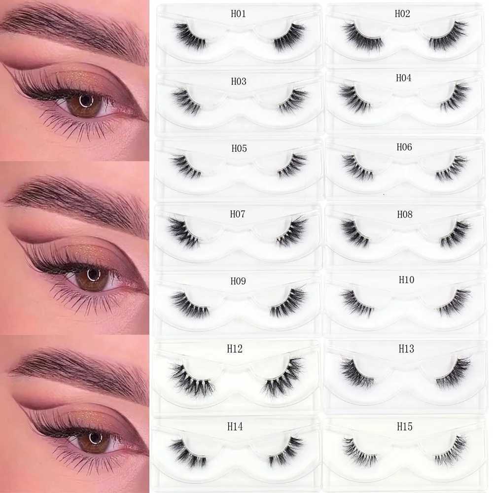 Maquillaje Mink Lashes 3D Half False Eyelash Make Up Lashes Extension Natural short False Cils Clear Band Hand Made Lashes H03T251117