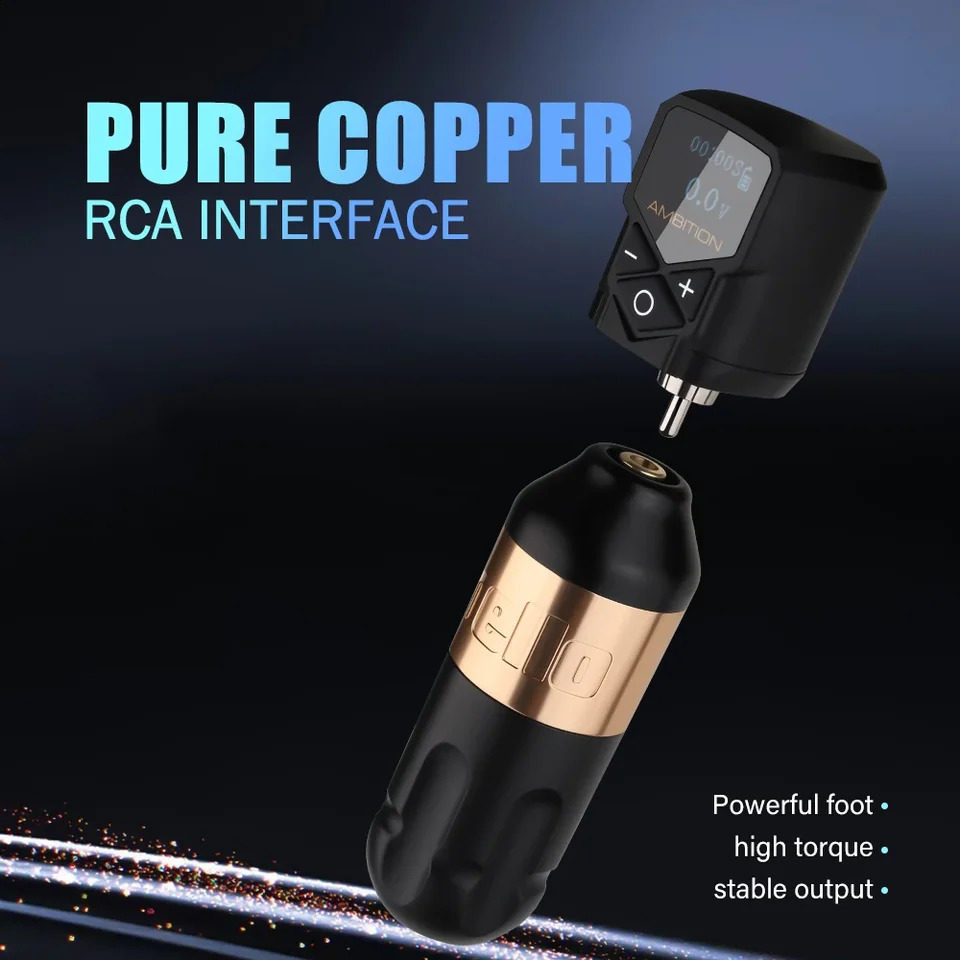 Ambition Tattoo Machine Rotary Pen Kit 2400mAh Wireless Kuark Power Supply Permanent Makeup Eyebrow Lip Tattoo Beginner Artister 250409