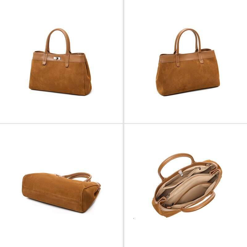 Luxury Bags Suede Beach Bags Casual Cowhide Cross Body Women's One Shoulder Niche Top Handle Bags Genuine Leather Large Capacity High End Tote