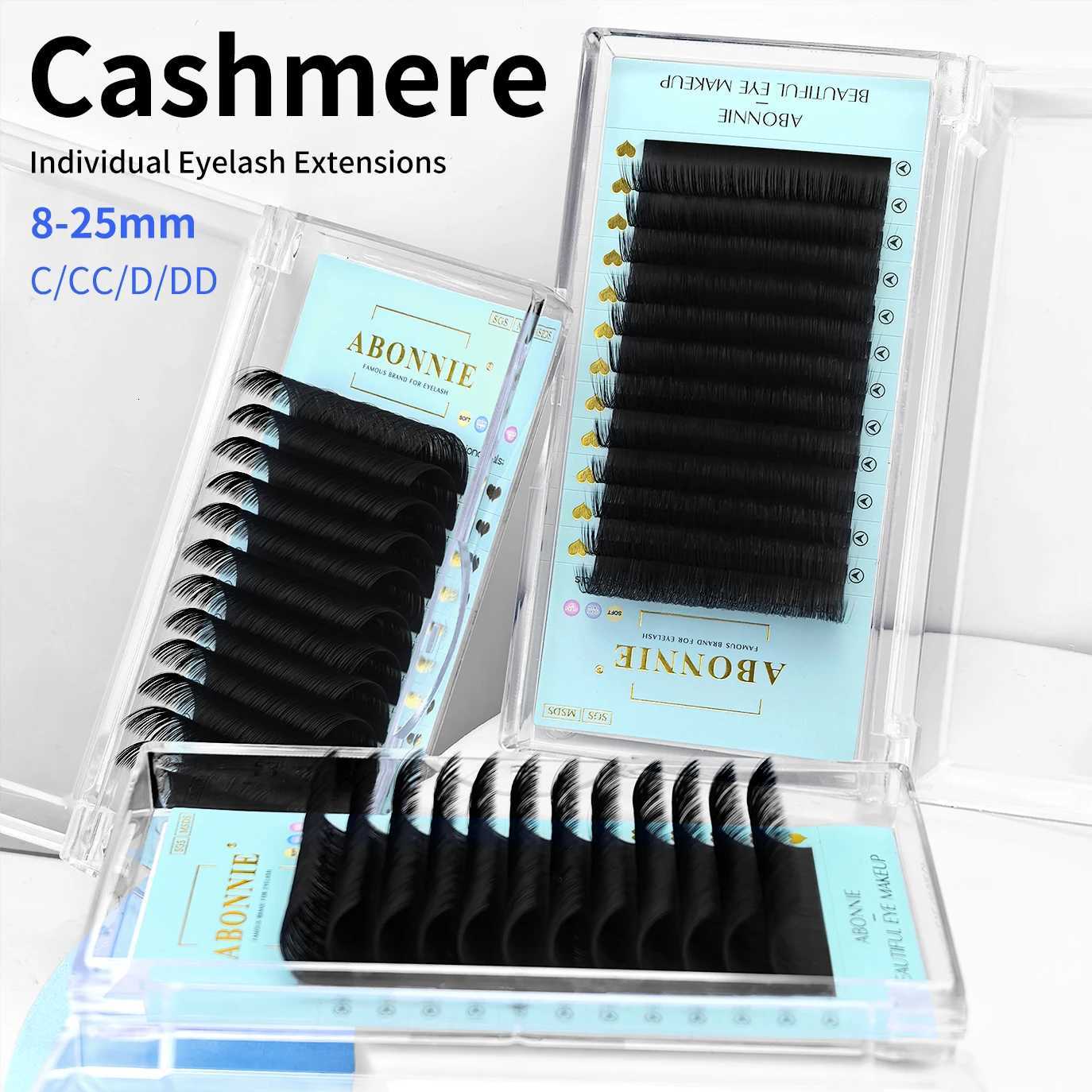Abonnie Cashmere Individual Eyelash Extensions Fluffy Volume Lashes Matte Black Cilios All SizeT251117