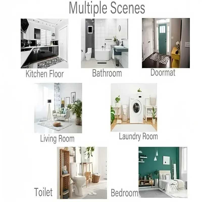 VIKAMA Merry Christmas Doormat-Holiday Tree and Santa Design Machine Washable Thick Flannel Suitable for Bathroom Living RoomM251117