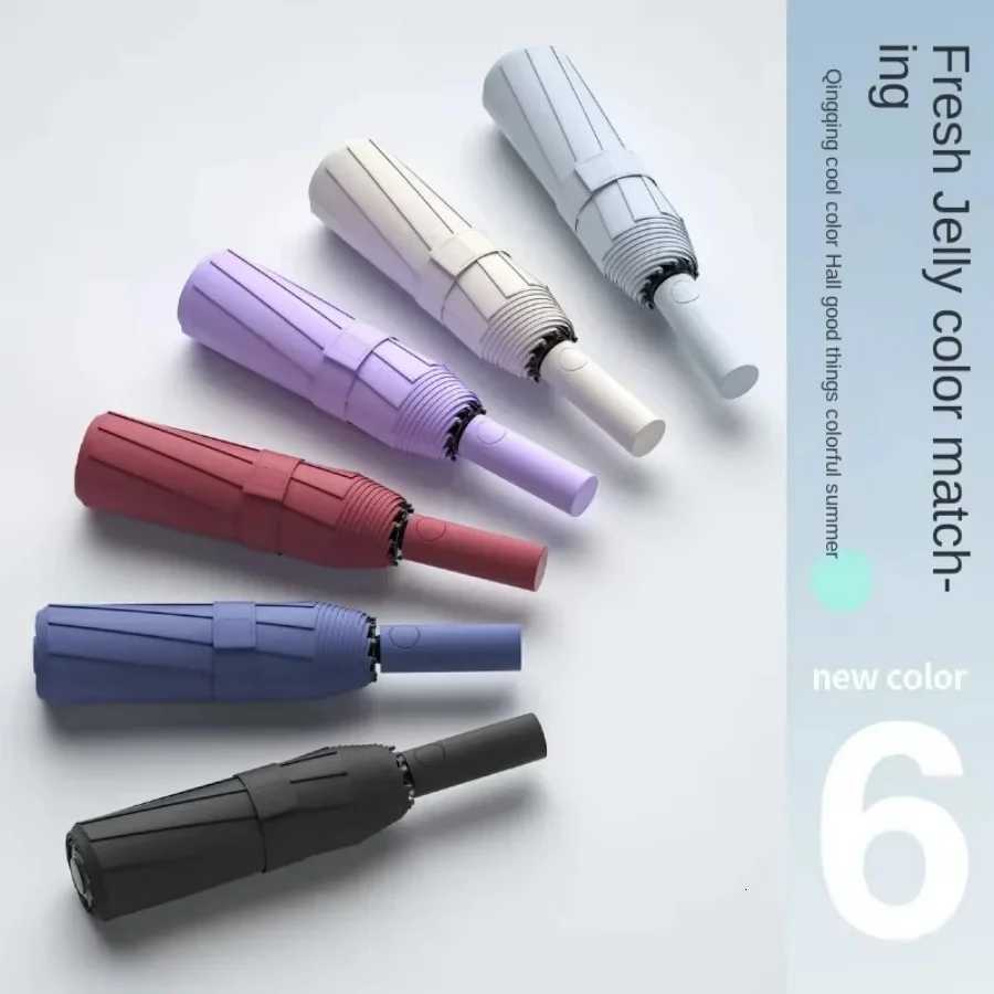 Telescopic Handle Umbrella 108cm/4252in Fully Automatic Folding Umbrella Large Durable 60 Ribs Strong Wind-resistant Umbrella C251117