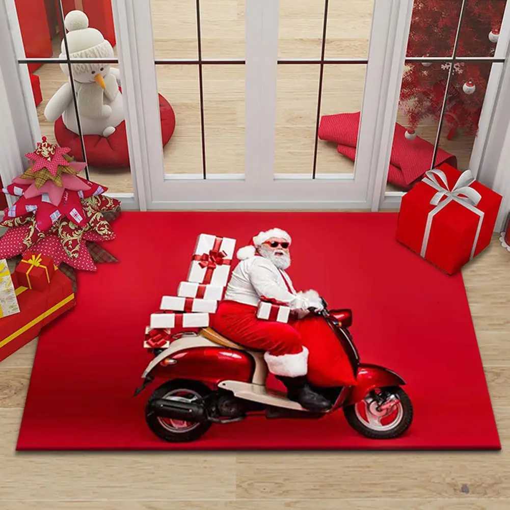 VIKAMA Non Slip Merry Christmas Decorative Rugs Welcome Doormat Indoor Outdoor Xmas Winter Santa Snowflakes Claus DoormatM251117