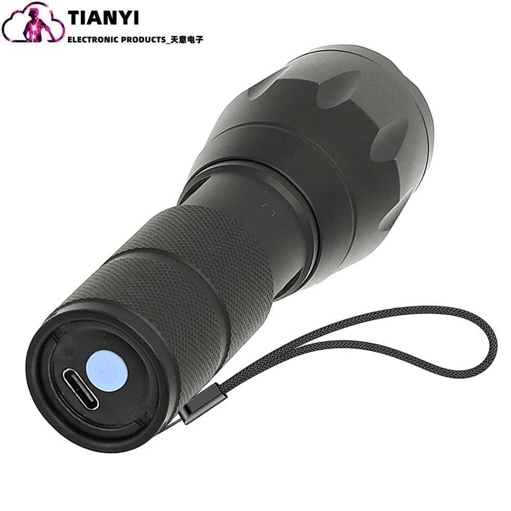 Flashlight LED Blue Light Blue Torch Hunting Type-c Rechargeable Outdoors Zoom Blood Tracking Light for Hunting Tactical torch M251117