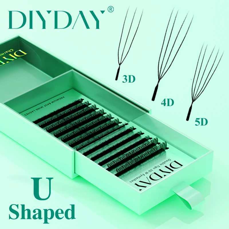 DIYDAY U/W Style 3D 4D 5D Eyelash Extension Handmade U-shaped Premade Volume Lashes BASF PBT Fiber Nartural Mink False EyelashesT251117