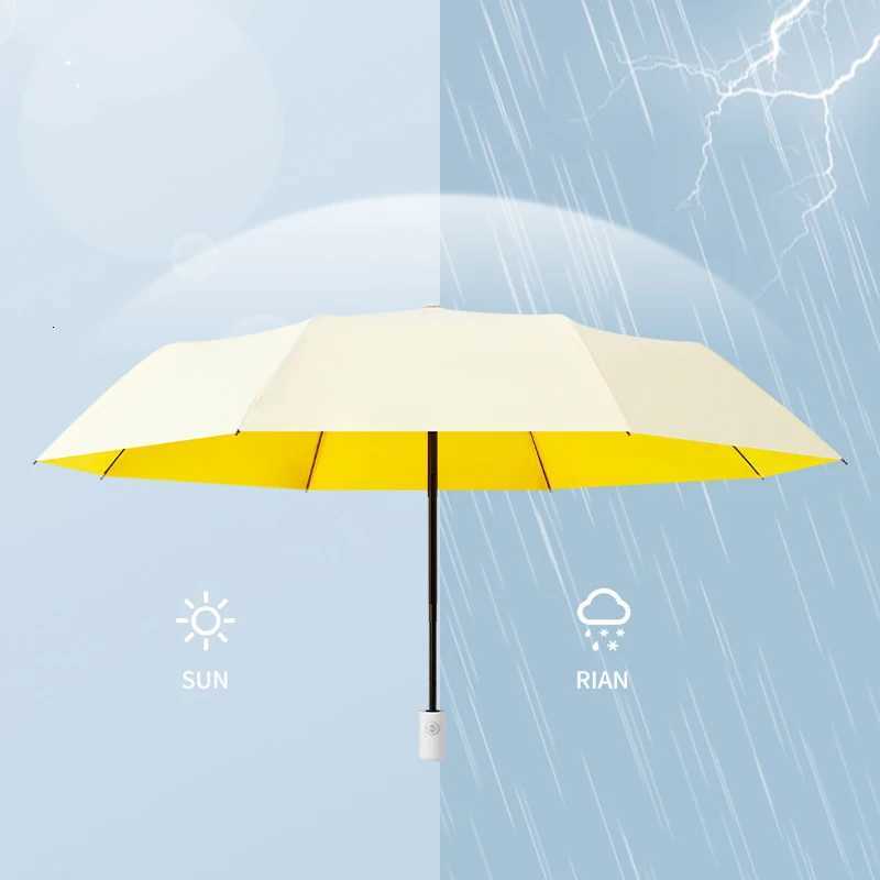 Color-changing umbrella by watering vinyl rain shine dual-purpose three-fold umbrella printed parasol C251117