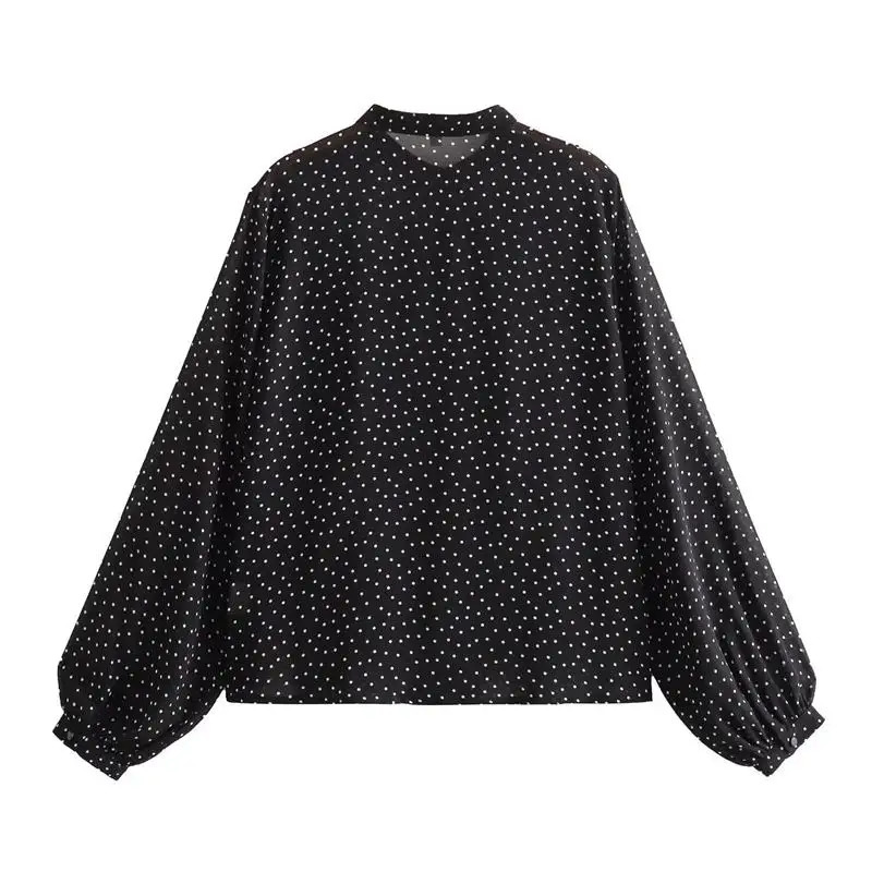 TRAF Shirts Womens Spring 2025 Blouses Fashion Dot Elegant Loose Chiffon Comfortable Womens Shirts Street Youth Shirts 250417