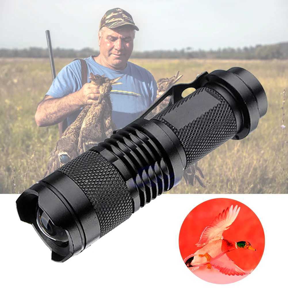 LED 670nM Red Beam Light Flashlight edc Torch Lamp Lantern Against Deteriorating Eyesight Powerful Tactical Hunting Flashlight M251117