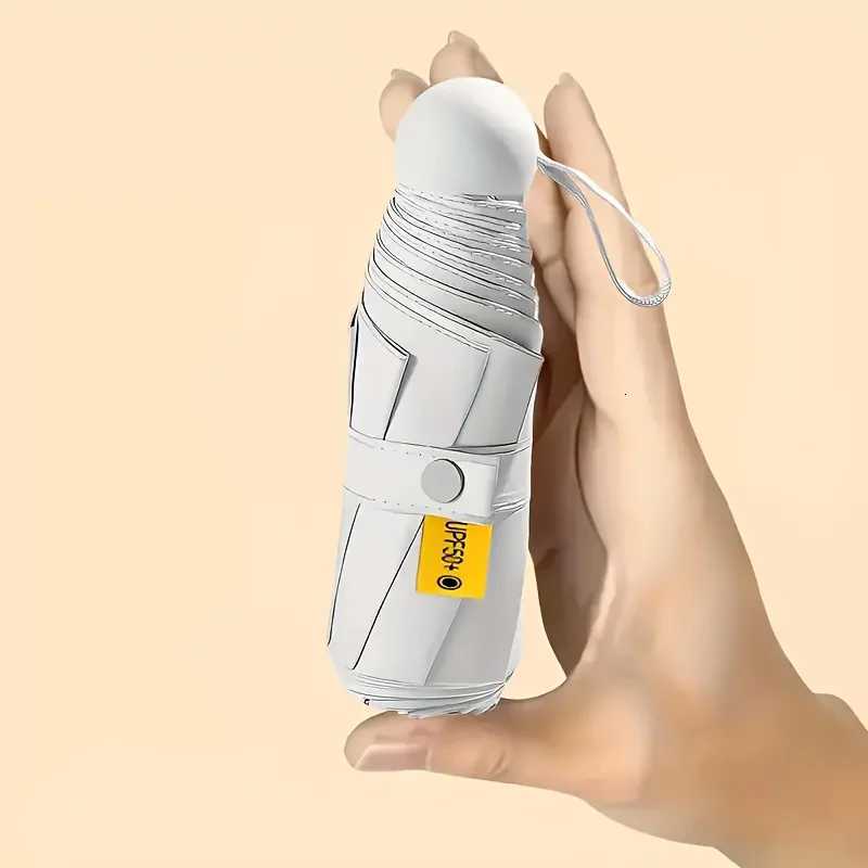 6-Rib Mini Capsule Umbrella UV Protection Folding Umbrella Essential for Fashionable and Casual Travel Outdoors Manual Open C251117