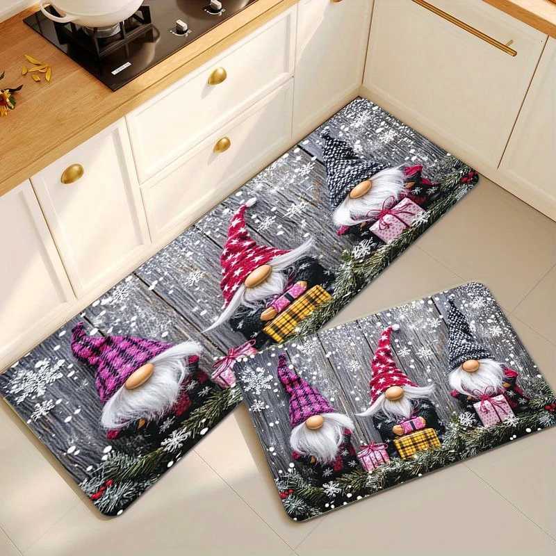 VIKAMA Christmas Carpet Kitchen Rug 3pc Carpet Soft Winter Carpet Doormat Welcome Mat Living Room Carpet Rug For Bedroom Home DeM251117