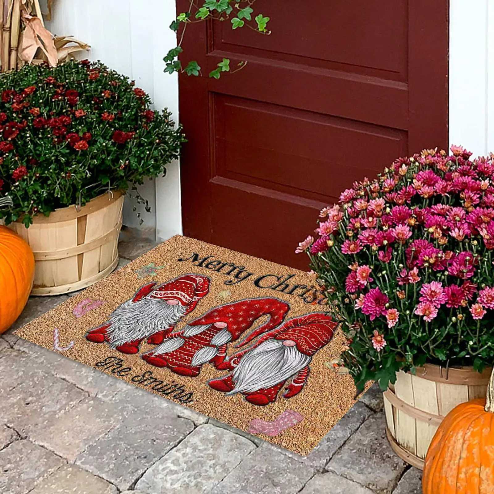 Christmas Carpet Welcome Doormat Indoor Outdoor Entrance Absorbent Bath Farmhouse Rugs Suitable for Bathroom KitchenM251117